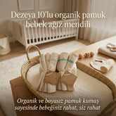 Dezeya 10'lu Organik Pamuk Bebek ve Çocuk Mendili